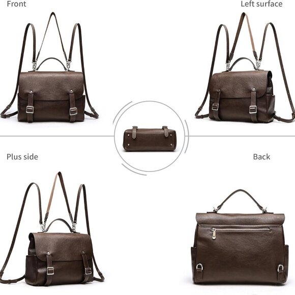 Women’s PU Leather Backpack Purse Anti-theft Small Travel Convertible Bag